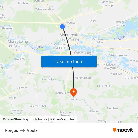 Forges to Voulx map