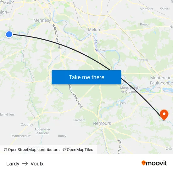 Lardy to Voulx map