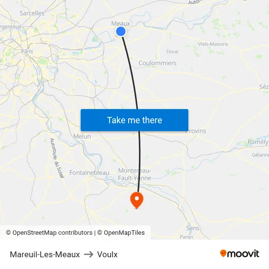 Mareuil-Les-Meaux to Voulx map