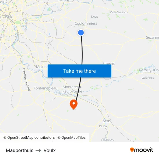 Mauperthuis to Voulx map