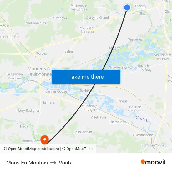 Mons-En-Montois to Voulx map