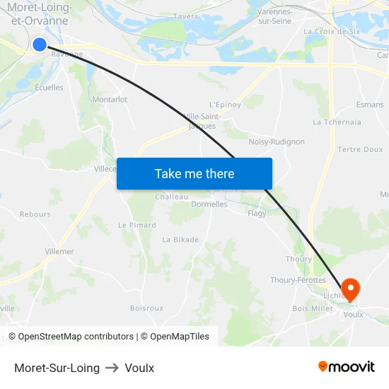 Moret-Sur-Loing to Voulx map