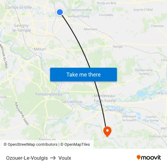Ozouer-Le-Voulgis to Voulx map