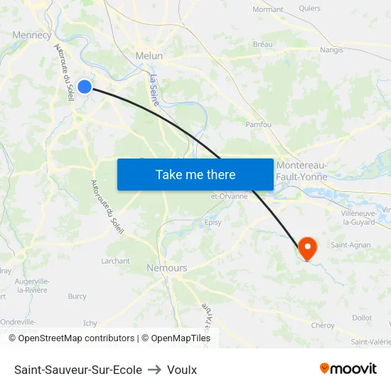 Saint-Sauveur-Sur-Ecole to Voulx map