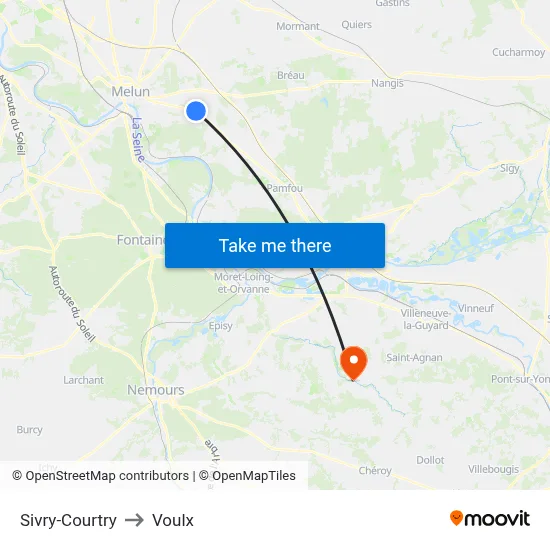 Sivry-Courtry to Voulx map