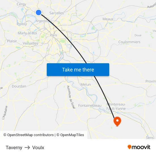 Taverny to Voulx map
