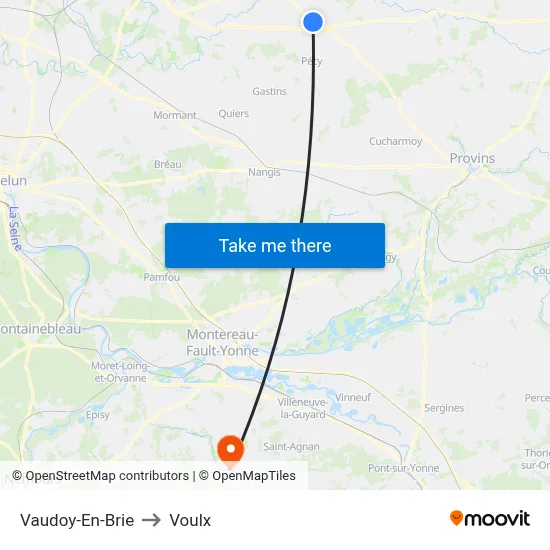Vaudoy-En-Brie to Voulx map
