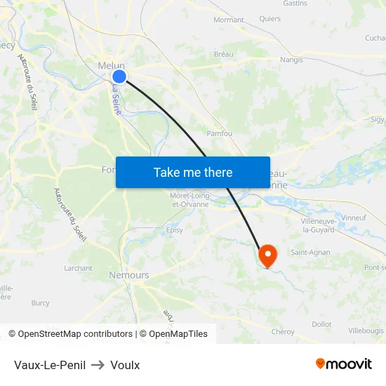 Vaux-Le-Penil to Voulx map