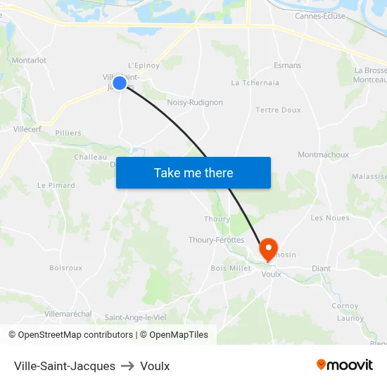 Ville-Saint-Jacques to Voulx map