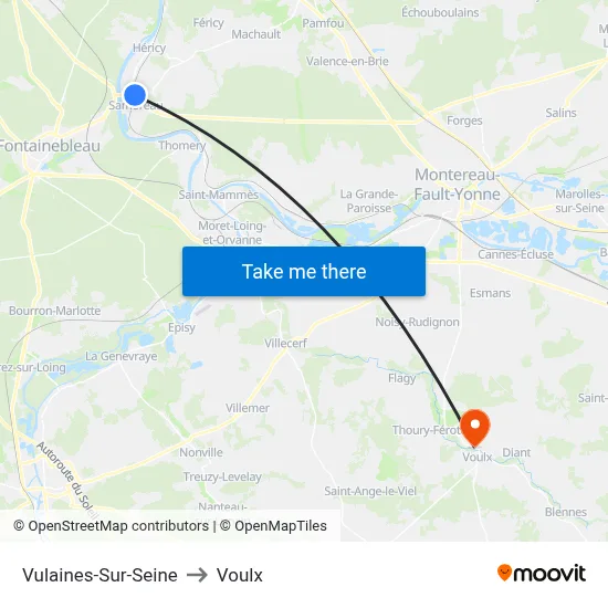 Vulaines-Sur-Seine to Voulx map