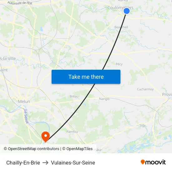 Chailly-En-Brie to Vulaines-Sur-Seine map