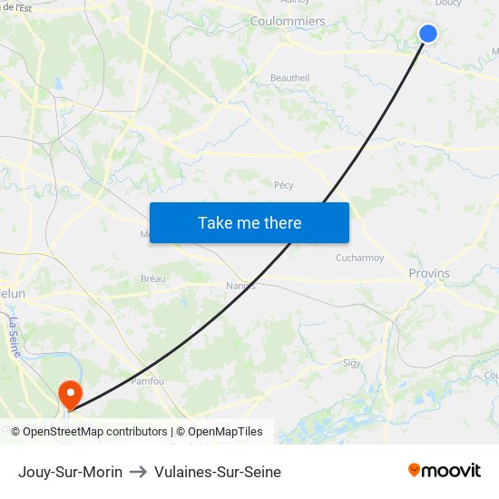 Jouy-Sur-Morin to Vulaines-Sur-Seine map