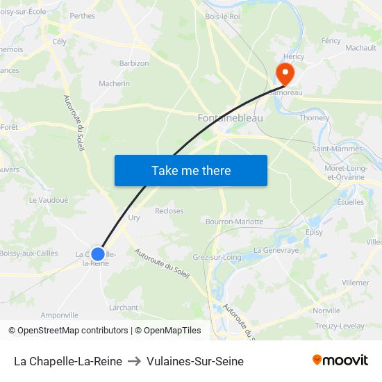 La Chapelle-La-Reine to Vulaines-Sur-Seine map