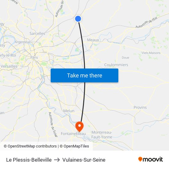 Le Plessis-Belleville to Vulaines-Sur-Seine map