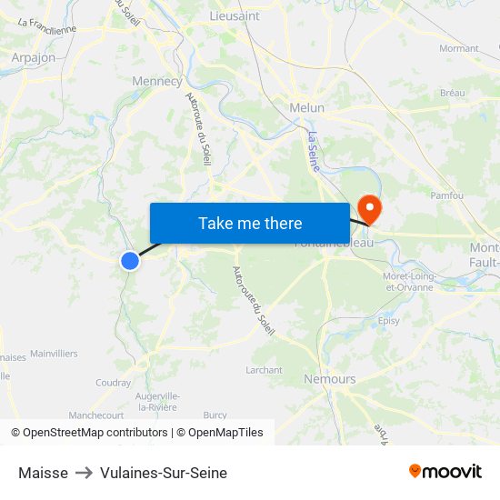 Maisse to Vulaines-Sur-Seine map