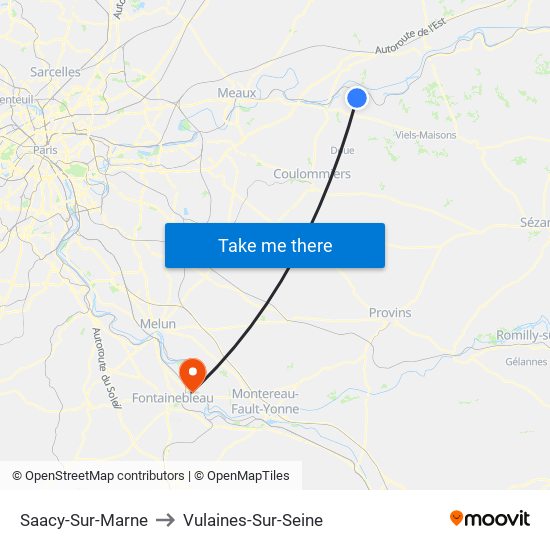 Saacy-Sur-Marne to Vulaines-Sur-Seine map