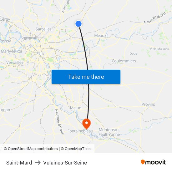 Saint-Mard to Vulaines-Sur-Seine map