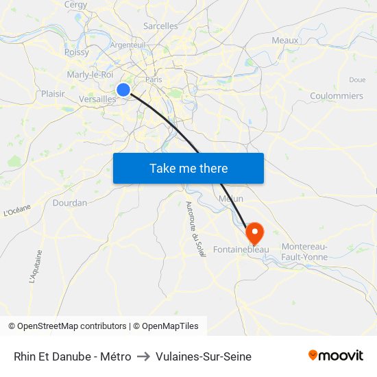 Rhin Et Danube - Métro to Vulaines-Sur-Seine map