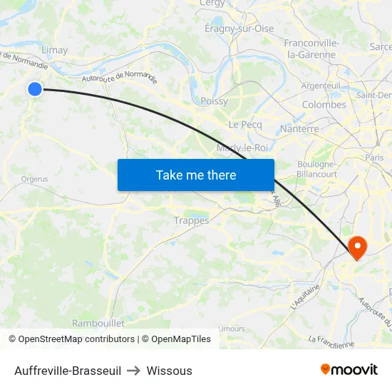 Auffreville-Brasseuil to Wissous map