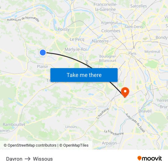 Davron to Wissous map