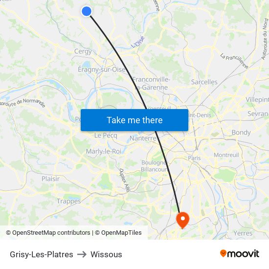 Grisy-Les-Platres to Wissous map