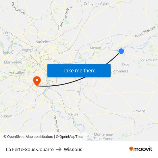 La Ferte-Sous-Jouarre to Wissous map