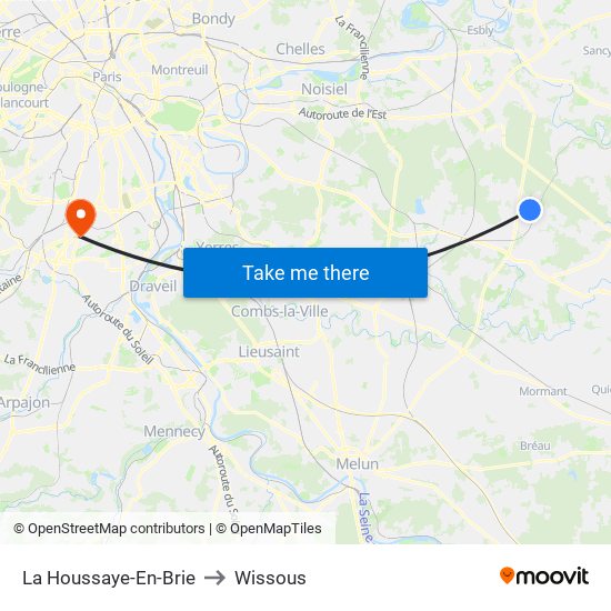 La Houssaye-En-Brie to Wissous map
