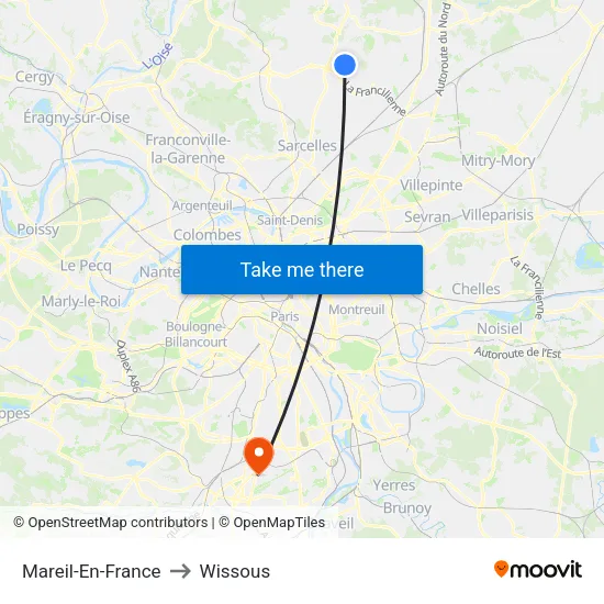 Mareil-En-France to Wissous map