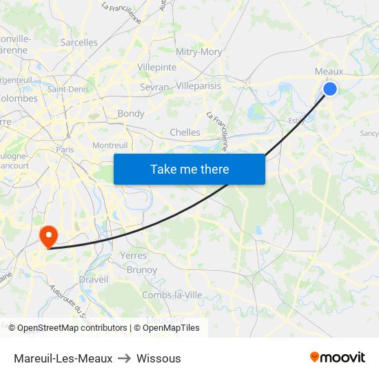 Mareuil-Les-Meaux to Wissous map