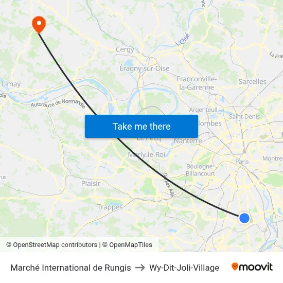 Marché International de Rungis to Wy-Dit-Joli-Village map