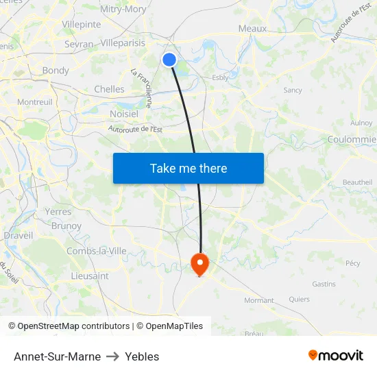 Annet-Sur-Marne to Yebles map