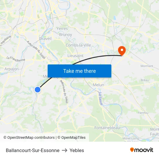 Ballancourt-Sur-Essonne to Yebles map