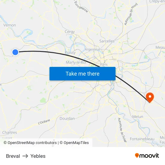 Breval to Yebles map