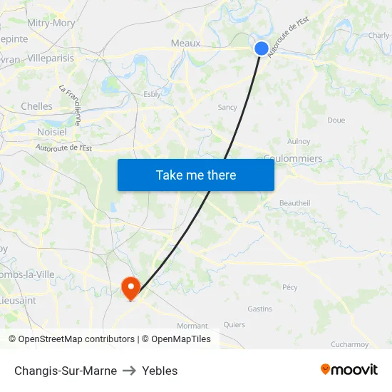 Changis-Sur-Marne to Yebles map