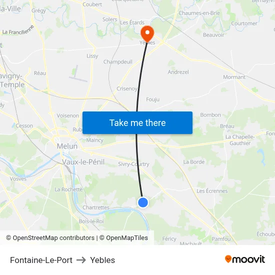 Fontaine-Le-Port to Yebles map