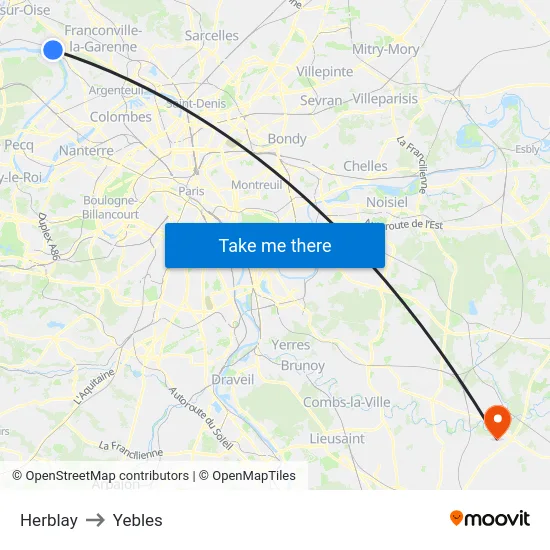 Herblay to Yebles map