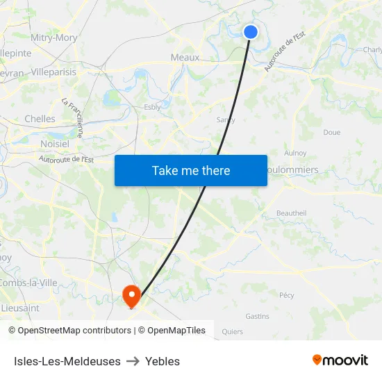 Isles-Les-Meldeuses to Yebles map