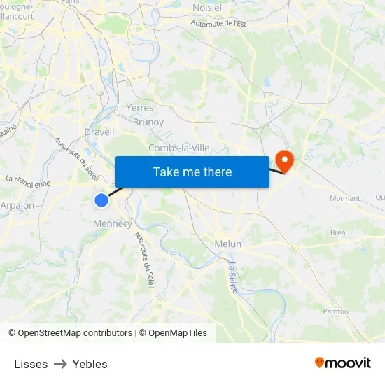 Lisses to Yebles map