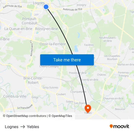 Lognes to Yebles map