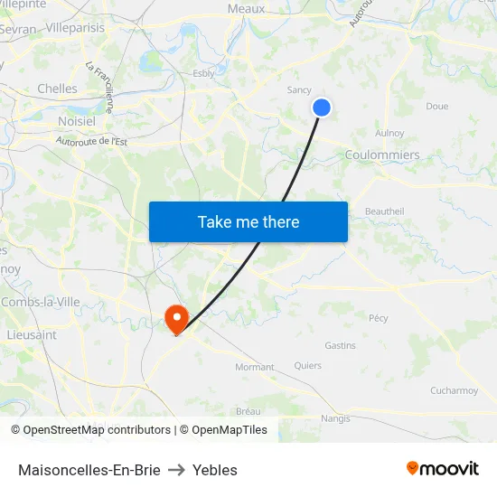 Maisoncelles-En-Brie to Yebles map