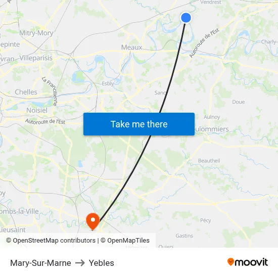 Mary-Sur-Marne to Yebles map