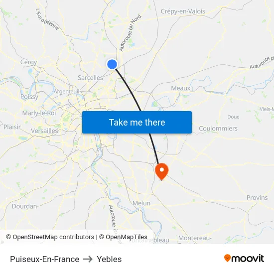 Puiseux-En-France to Yebles map