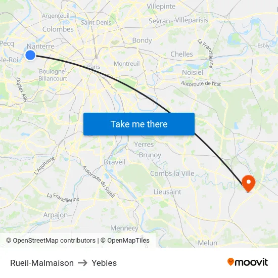 Rueil-Malmaison to Yebles map