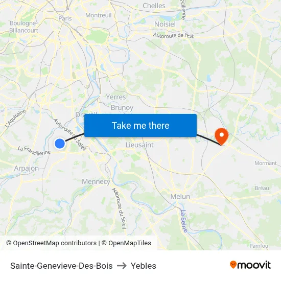 Sainte-Genevieve-Des-Bois to Yebles map