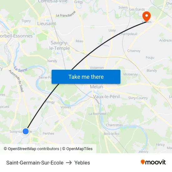Saint-Germain-Sur-Ecole to Yebles map