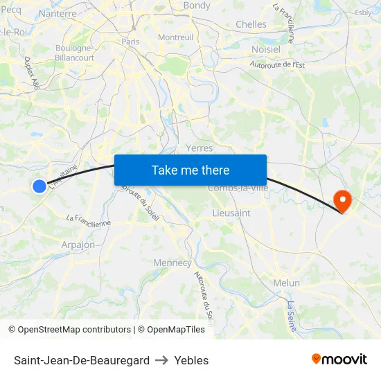 Saint-Jean-De-Beauregard to Yebles map