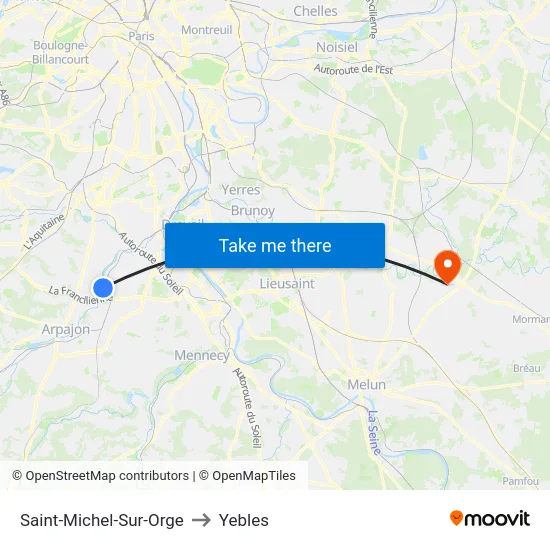 Saint-Michel-Sur-Orge to Yebles map