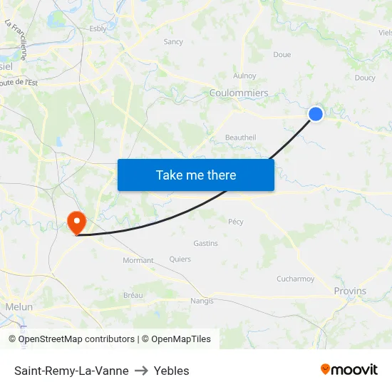 Saint-Remy-La-Vanne to Yebles map