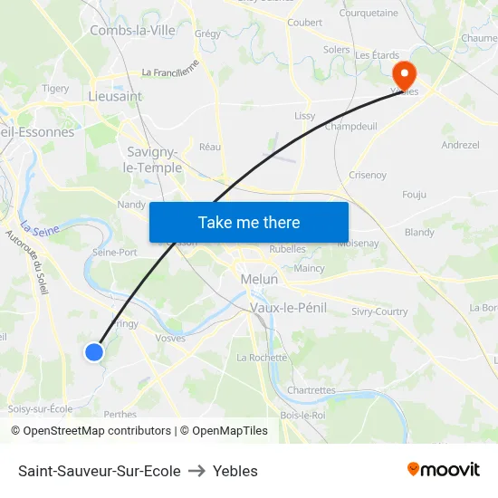 Saint-Sauveur-Sur-Ecole to Yebles map