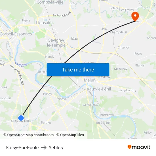 Soisy-Sur-Ecole to Yebles map
